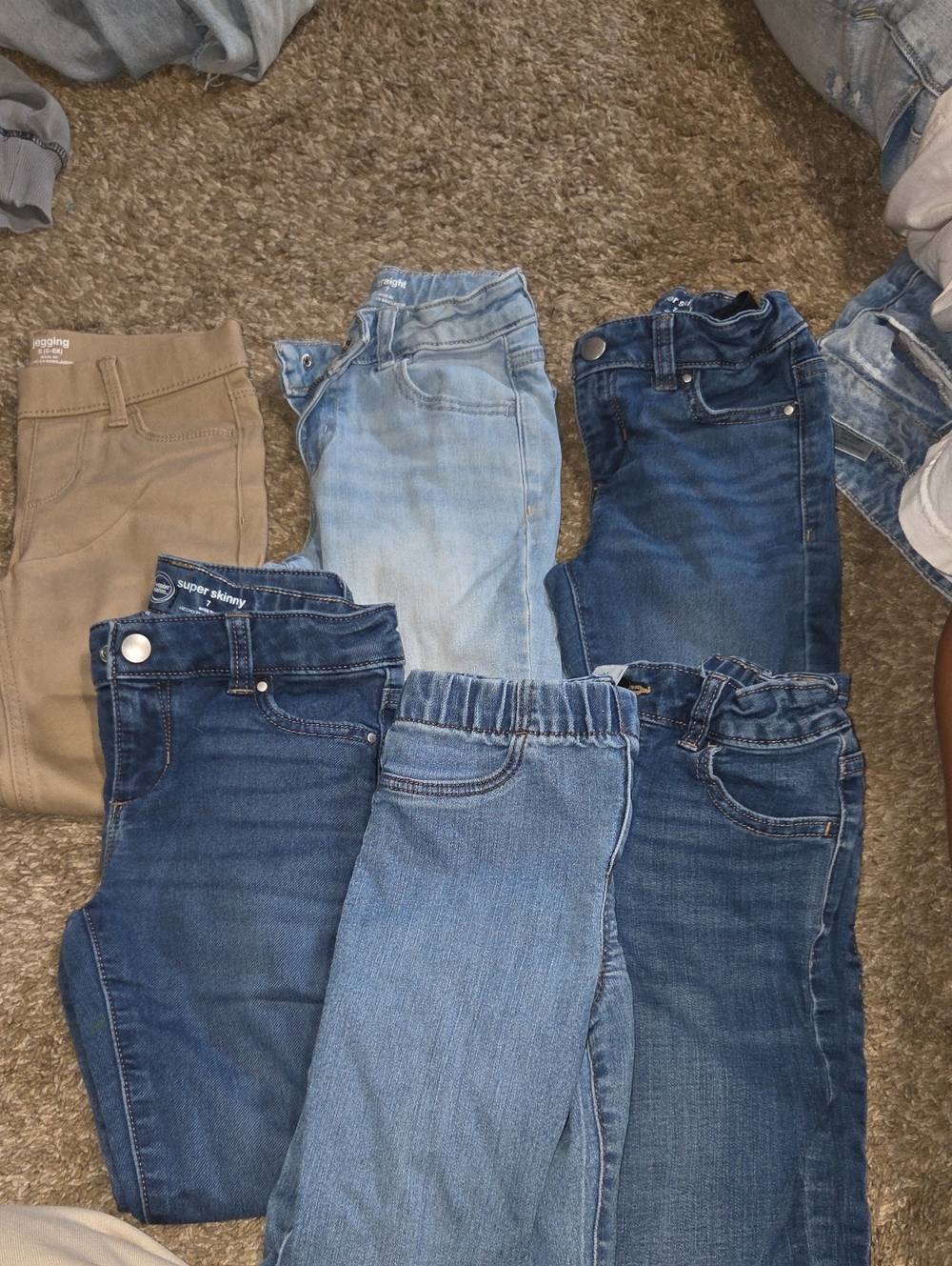 Girls Stretch Denim Jeans - Blue and Light Blue